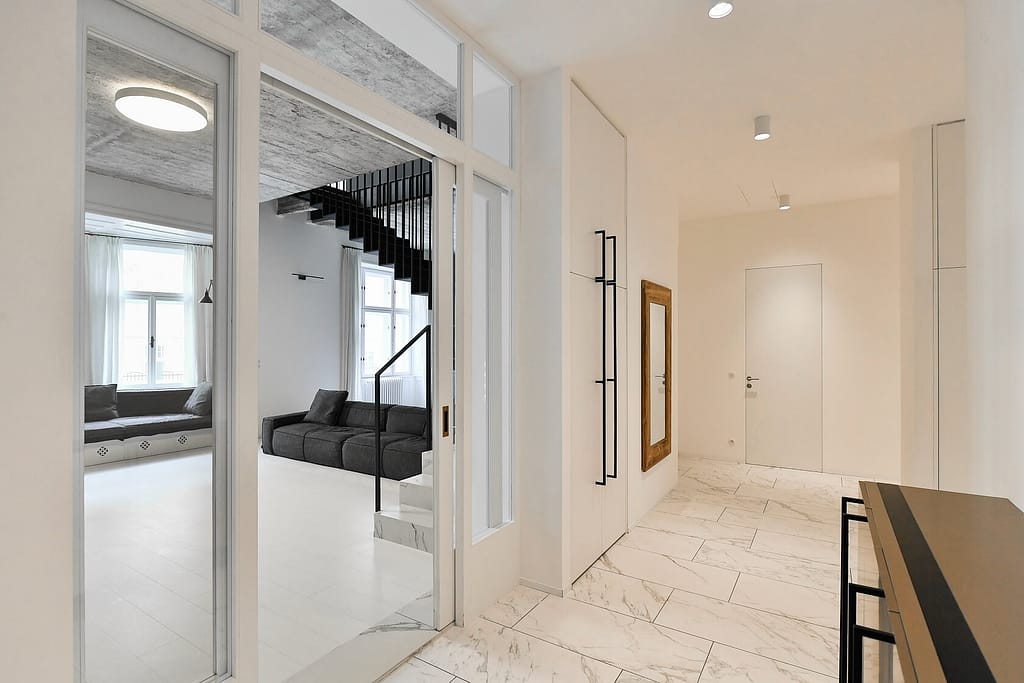 Moderne Maisonettewohnung im Loftstil in Leipzig-Südvorstadt 6 Architektur - Immobilie - Flurbereich 1