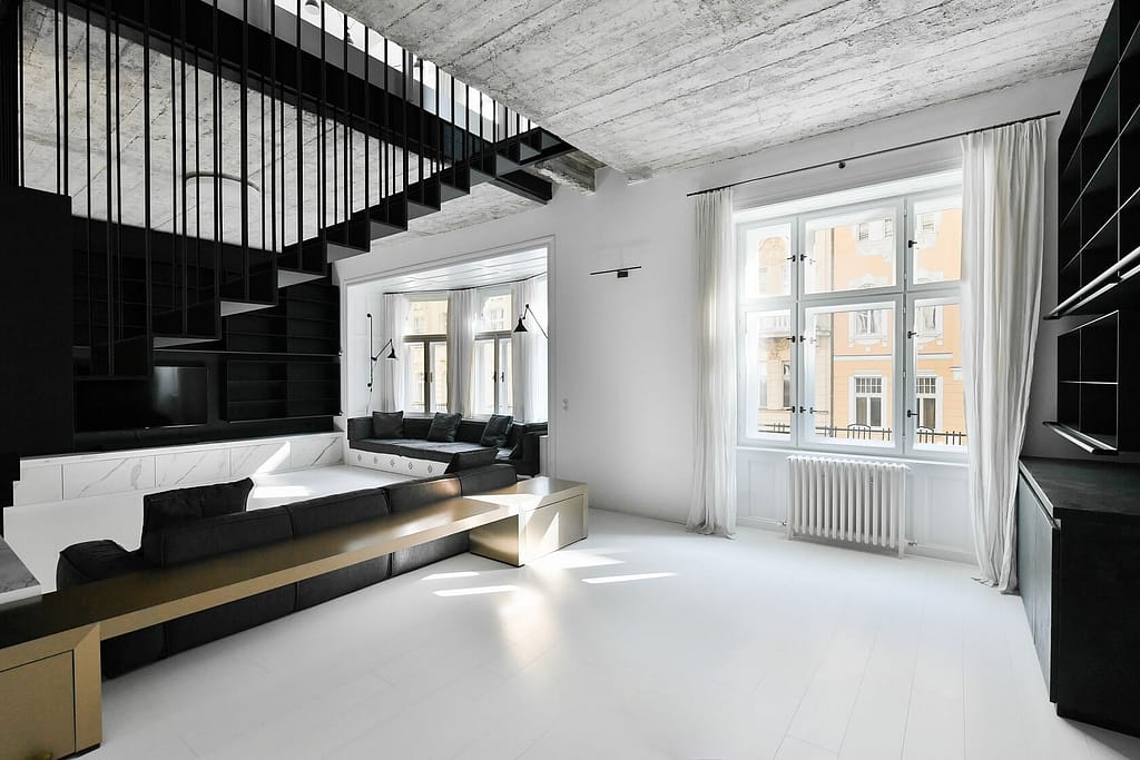 Moderne Maisonettewohnung im Loftstil in Leipzig-Südvorstadt 4 Architektur - Immobilie - Wohnbereich 3