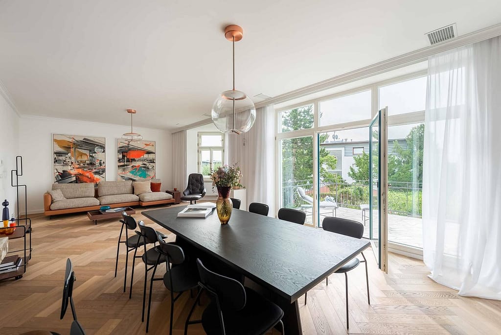 Exklusive und großzügige Maisonette-Wohnung in der Leipziger Südvorstadt 2 Architektur - Immobilie - Ess und Wohnbereich