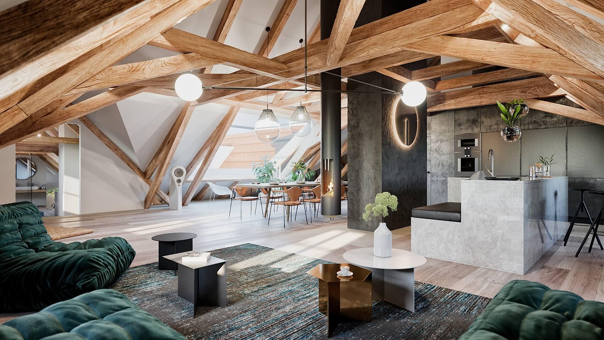 Elegante Wohnung in exklusivem Wohngebäude in Prenzlauer Berg in Berlin 2 Architektur - Immobilie - Wohnbereich 1