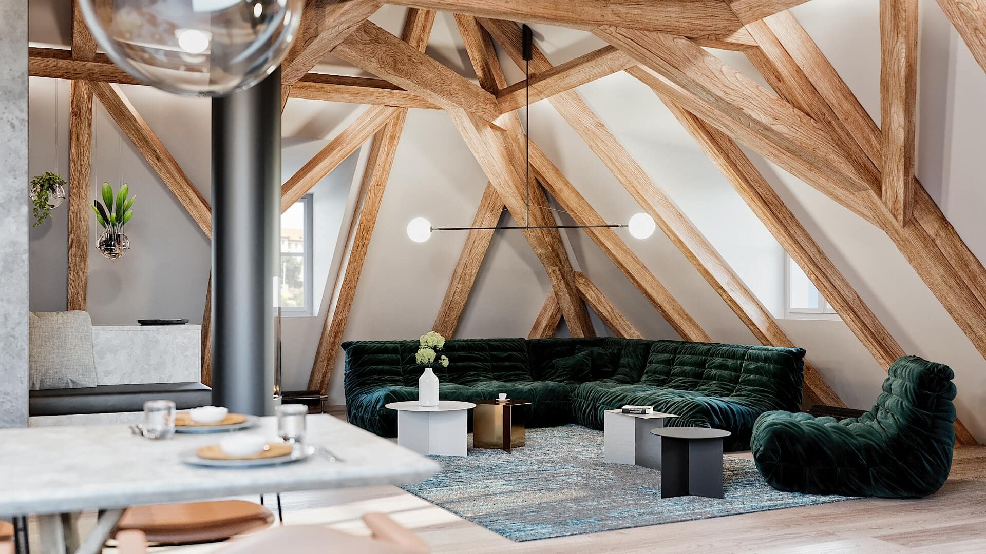 Elegante Wohnung in exklusivem Wohngebäude in Prenzlauer Berg in Berlin 7 Architektur - Immobilie - Wohnbereich 2